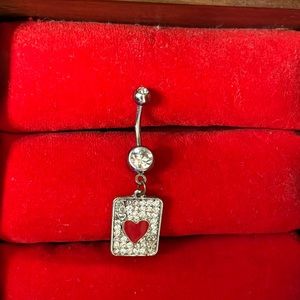 Ace card belly button ring